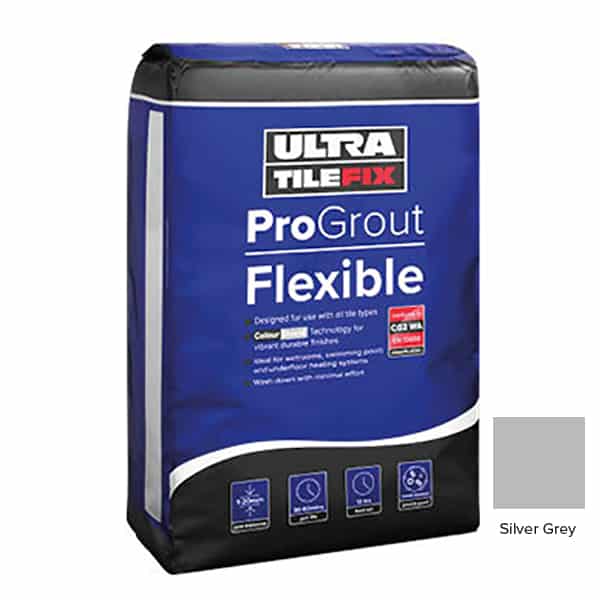 UltraTileFix ProGrout Flexible Tile Grout Silver Grey 3kg