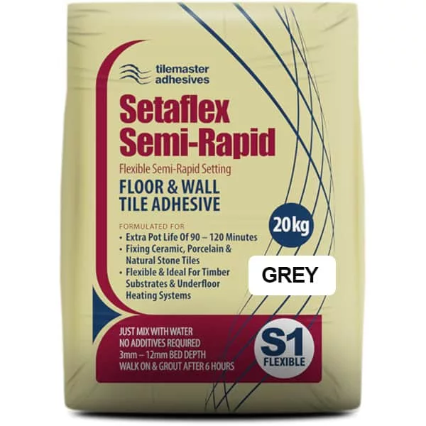 Setaflex Semi-Rapid Tile Adhesive C2 TE S1 Grey - 20kg