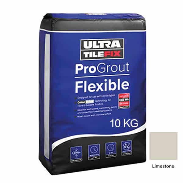 UltraTileFix ProGrout Flexible Tile Grout Limestone 10kg
