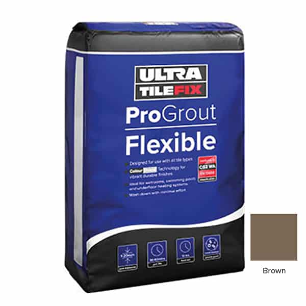 UltraTileFix ProGrout Flexible Tile Grout Brown 3kg