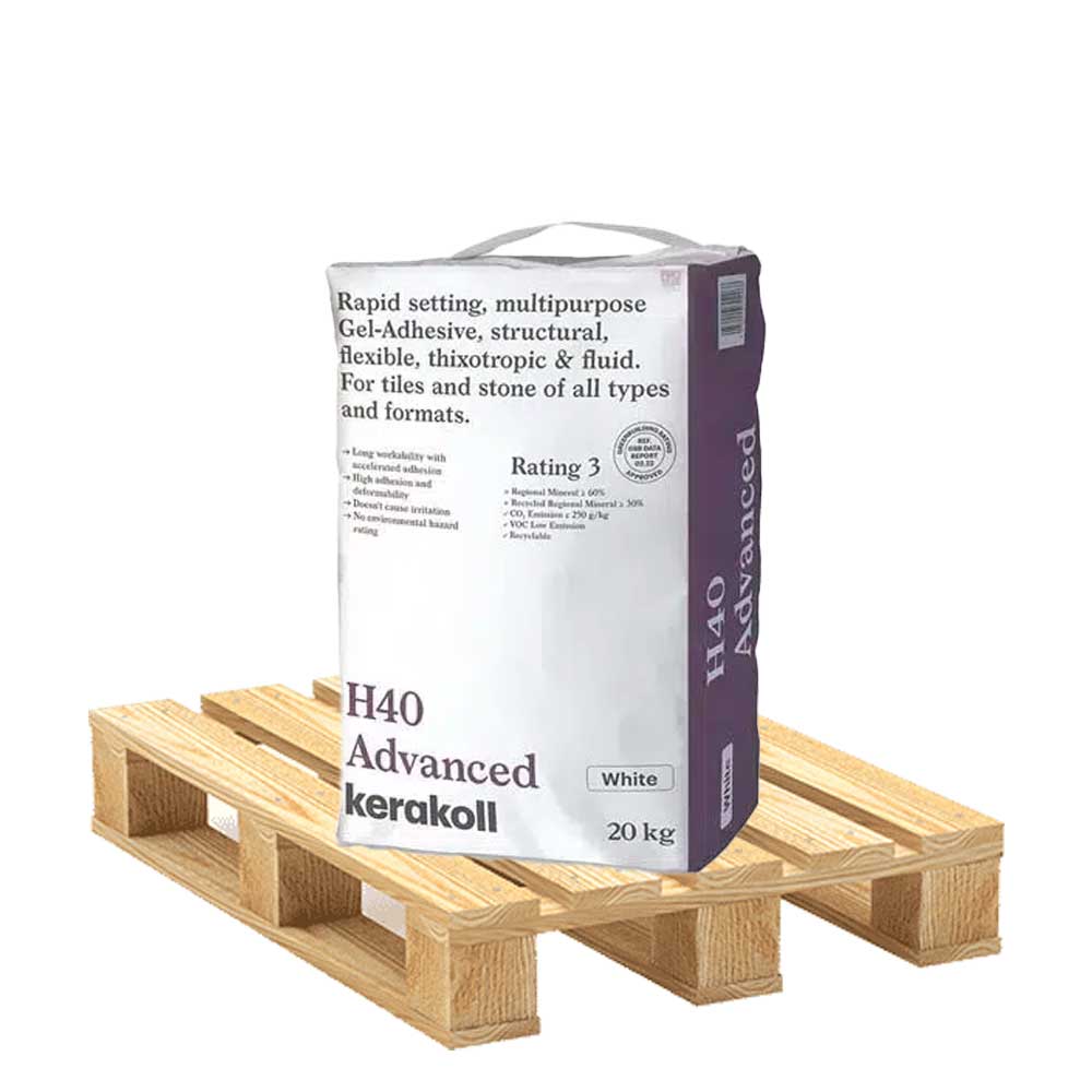 Kerakoll H40 Advanced Rapid Set S1 White Adhesive - 20kg - Pallet Deal