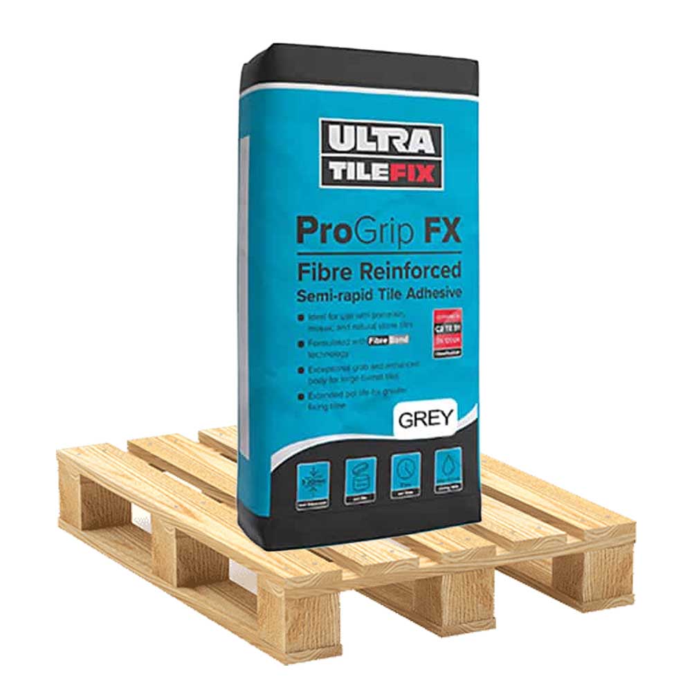 ProGrip FX Fibre Reinforced Semi Rapid Grey Tile Adhesive 20kg - Pallet Deal
